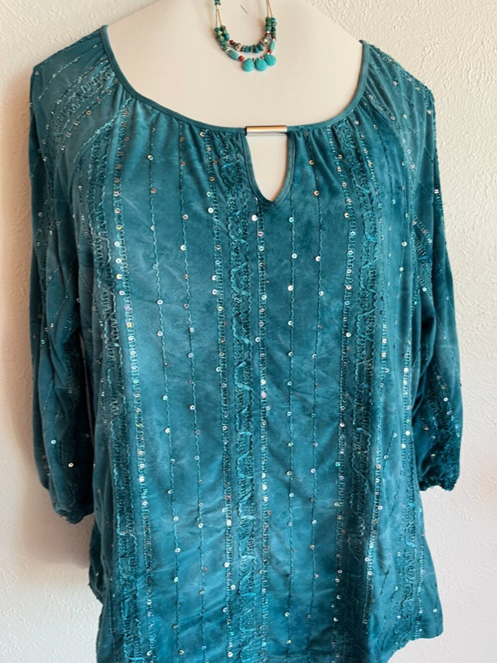 Teal Colored BOHO Shirt